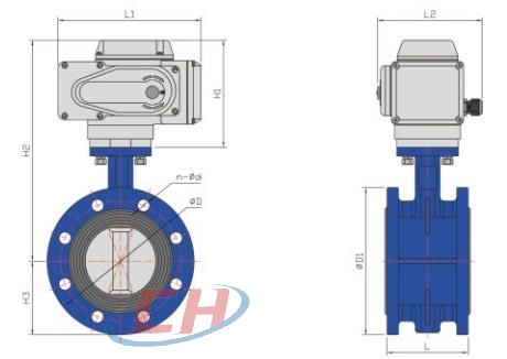 電動軟密封法蘭蝶閥結構圖