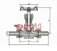 J23W外螺紋針型閥結構圖